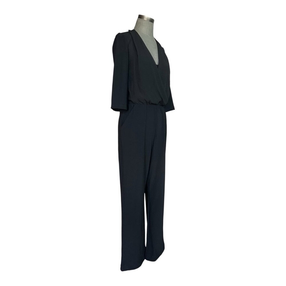 Boston Proper Black V-Neck Wide Leg Jumpsuit Romper Women's Size S - Picture 2 of 5
